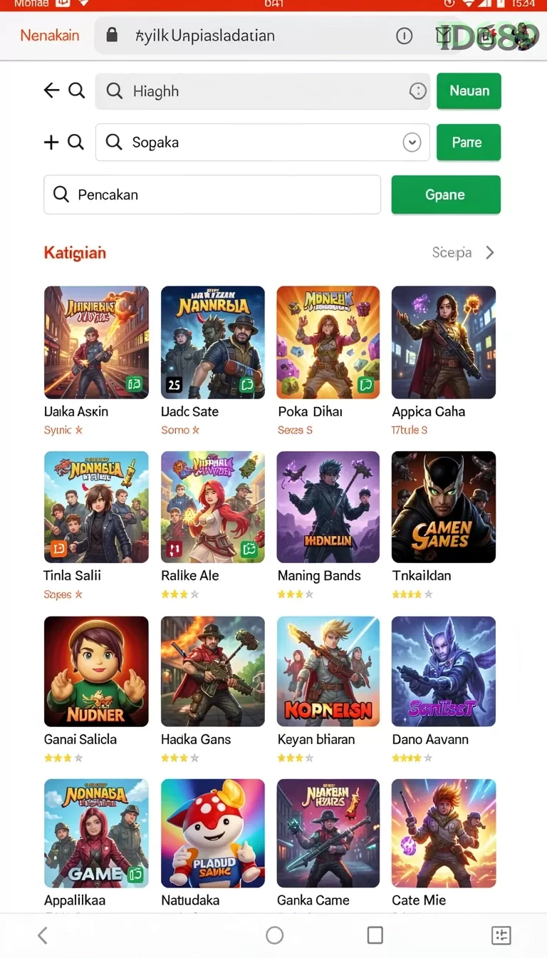 Cuplikan layar ASIA303 — menu navigasi